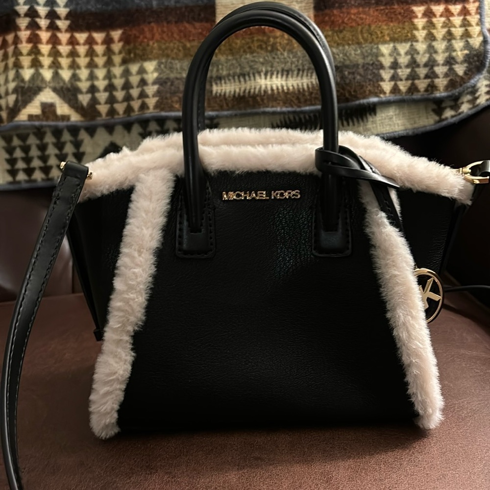 Michael Kors Mini Avril Shearling Satchel Crossbody